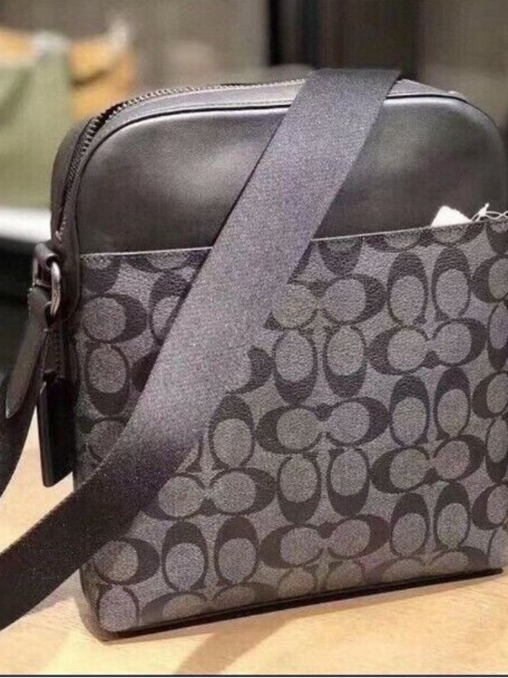 Coach Men’s Black Signature Crossbody Bag